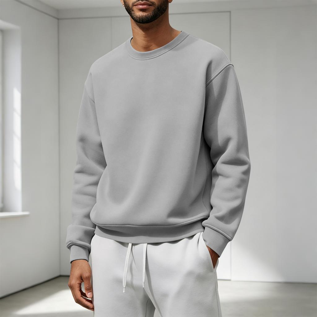 Men's Casual Loose Fit Crewneck Sweatshirt for Fall and Winter