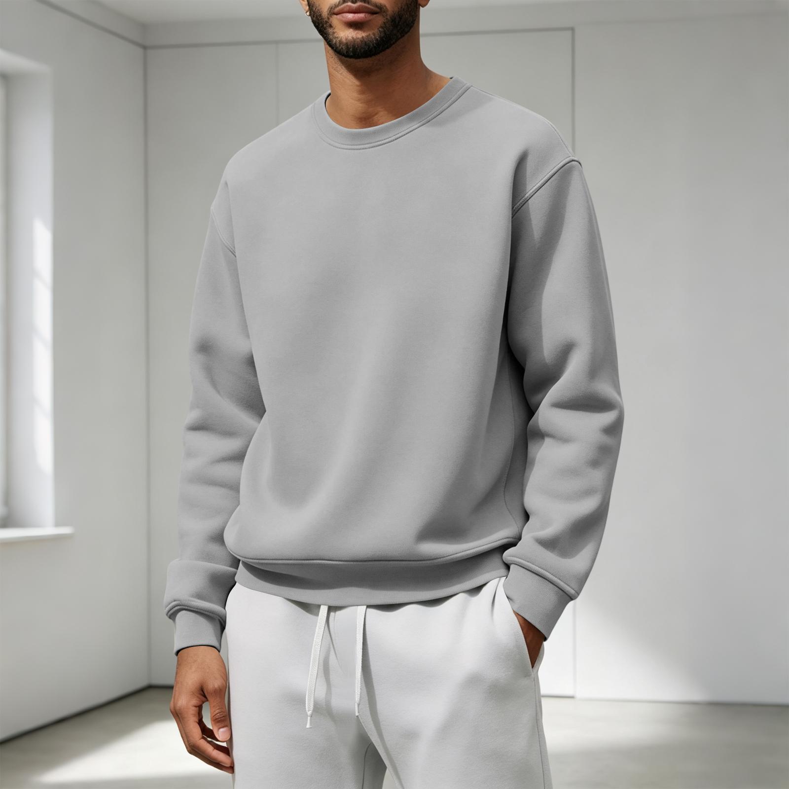 Men s Casual Loose Fit Crewneck Sweatshirt for Fall and Winter XXL