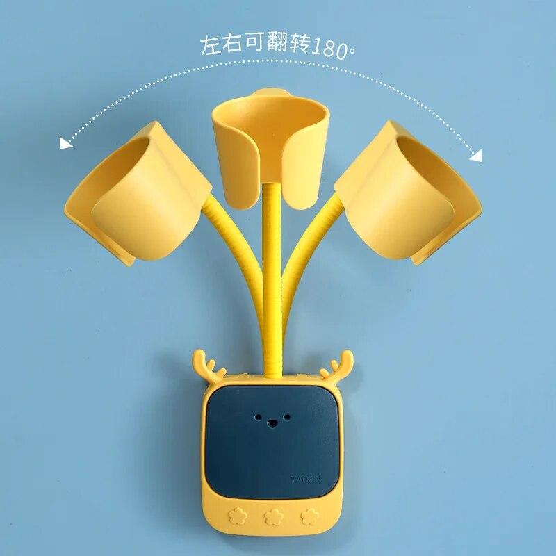 Hair Dryer Holder Adjustable Self-Adhesive Hair Dryer Shelf Wall Mount Bathroom Universal Stand Cute Cartoon Storage Rack