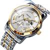 Fortilon Swiss Fully Automatic Men's Skeleton Watch - Waterproof, Luminous, Calendar-Equipped Business Timepiece