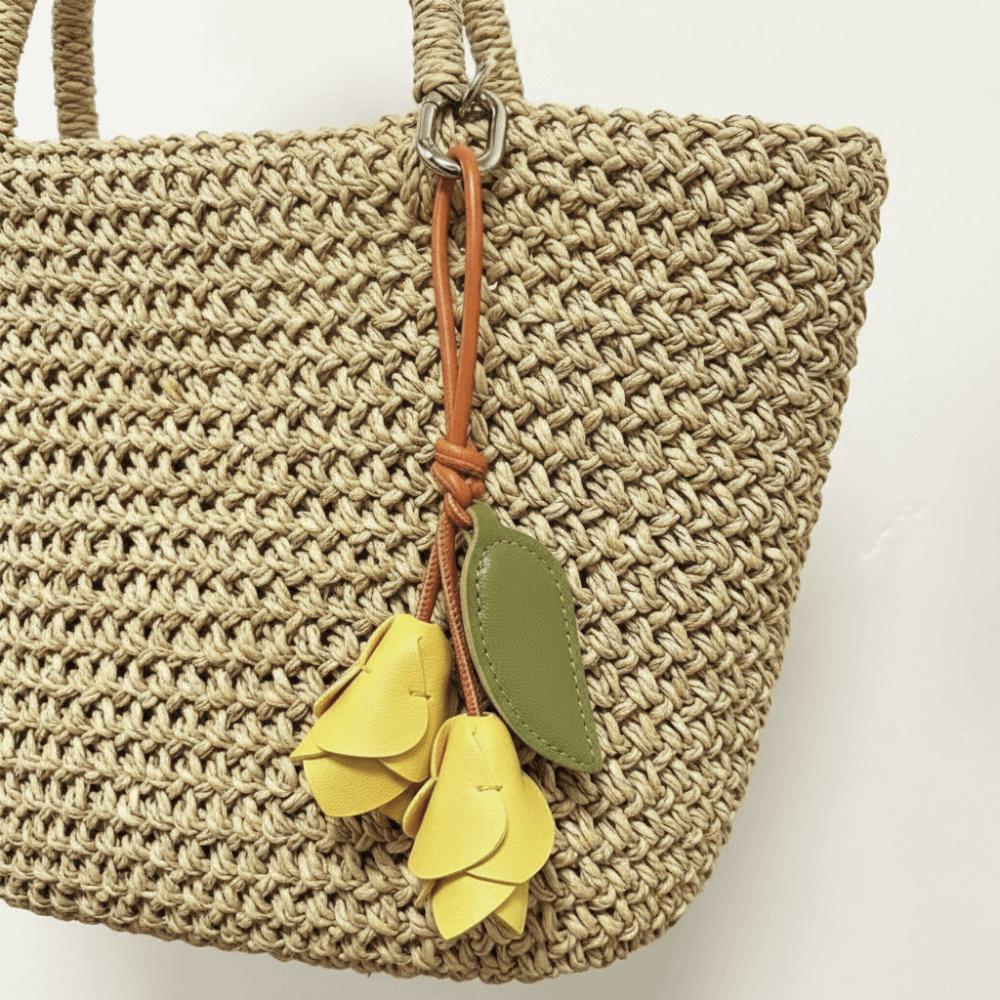 Hanger Pu Leather Tulip Pendant Colorful Bag Charm Trendy Bag Decoration  Women