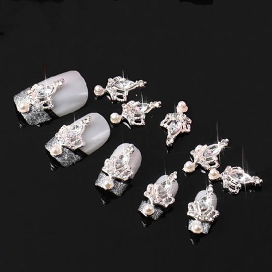 10 szt. brokatowych naklejek samoprzylepnych DIY porady kryształki 3D naklejki do zdobienia paznokci kryształki korony naklejki dla kobiet