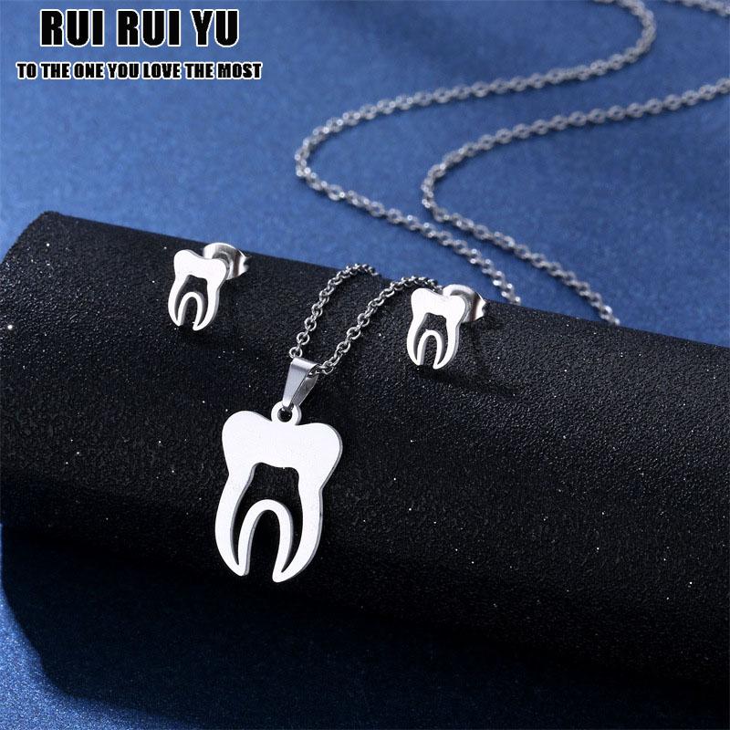 Buy RUI RUI YU Fashion Dental Tooth Pendant Necklace Earring Jewelry