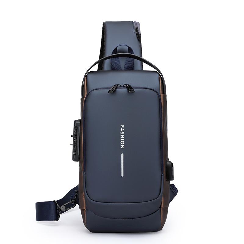 Men's Shoulder Bag Multifunction Anti Theft USB Messenger Pack Man Crossbody Cross Body Travel Sling Chest Bags Pack