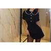 Spring New Women's Clothing French Hepburn Style Waist-Tight Slim Looking Elegant A- line Style Detachable Doll Collar Dress
