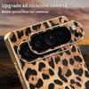 For Google Pixel 9 Pro Case Leopard Print PU Leather Coated PC+TPU Electroplating Phone Cover
