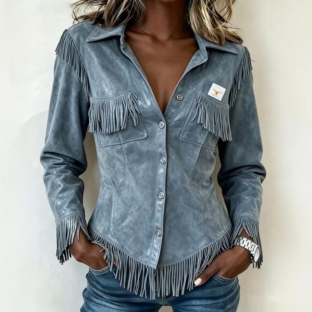 Women's Western Shirt, Slim Fit Long Sleeve Blouse for Casual