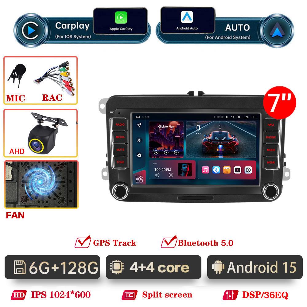 For VW Skoda Golf 5 6 Touran Passat B6 B7 Polo Car Radio Carplay GPS Multimedia Video Player DSP AHD DVR 2din stereo NO DVD