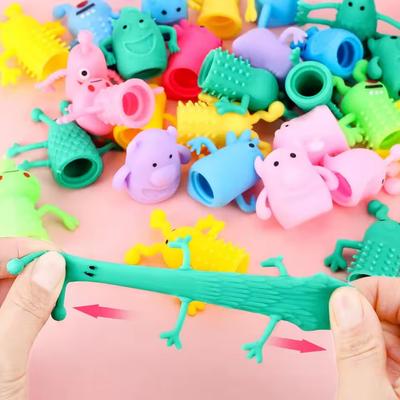 10-30Pcs Cute Monster Puppets Finger Toy Soft Rubber Stretchy Fidget Toy Kids Birthday Party Favors Pinata Filler Christmas Gift