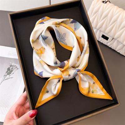Women Long Silk Scarf Bag Tie Lady Neck Skinny Scarves Hairband  Fruit Print Pattern Brand Lady Neckerchief Ribbon 147x14CM