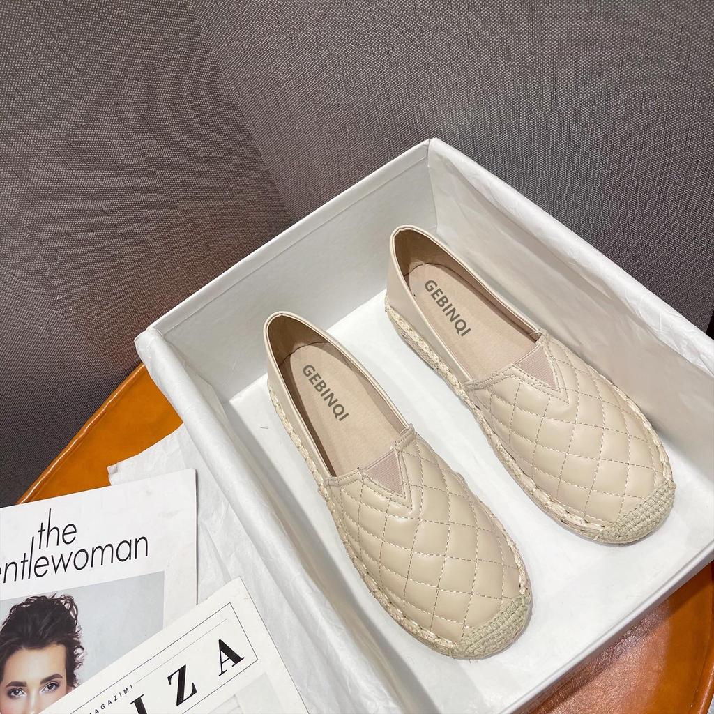 Fashion 2025 Delicate Fisherman Shoes Woman Quilted Espadrilles Shoes Stiching Rubber Flats Women Oxfords Leather Sneakers Femme Loafers