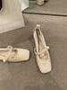French thick heel with Mary Jane shoes women's shoes 2025 spring and autumn square head with skirt single shoes versatile single shoes