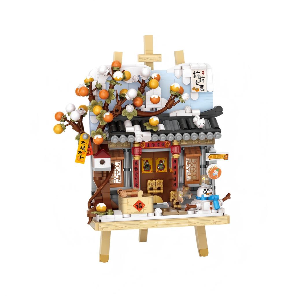 Loz Street Scene Series Architectural Model 3D Drawing Building Blocks Set Model Assembly Toy Ornament Kids Birthday Gift