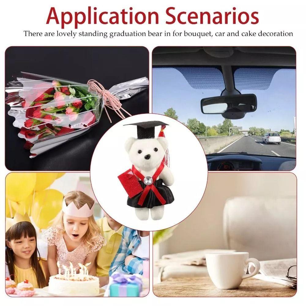 5Pcs Soft Doctor Bear Plush Toy 12cm Cartoon Lovely Bear Cute Graduation Season Doctor Bear  Kids