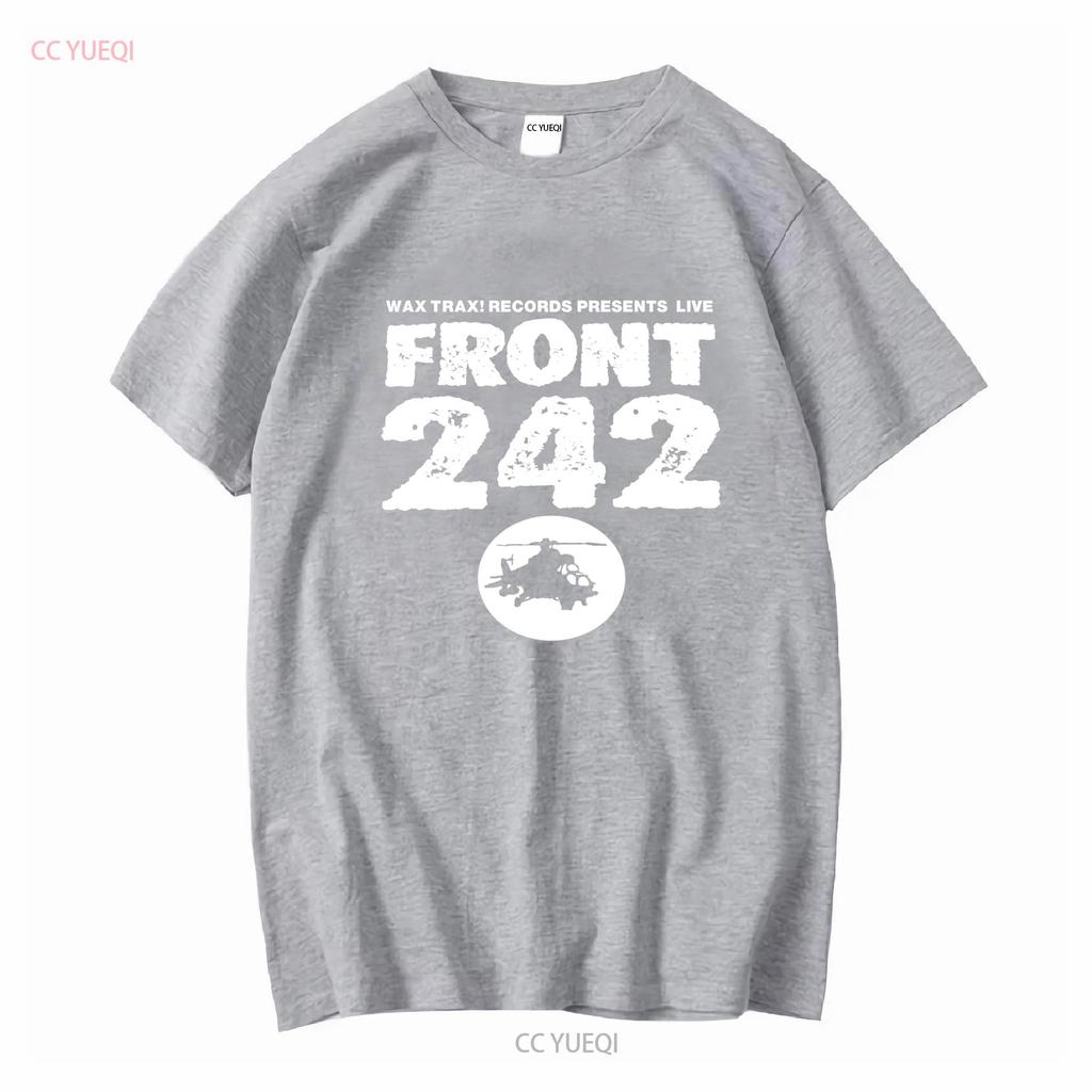 Vtg Front 242 Band World Tour Country Music Black T Shirt Vintage Washed Fashion Graphic Homme Stylish Top For Everyday Wear