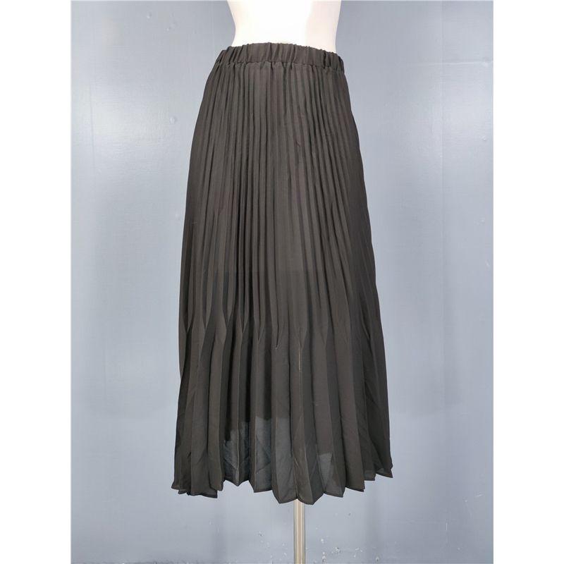 Export Single Za Home Fancy Full of Elastic High Waist Pleated Ruched Street Cool Long Summer Refreshing Black Dress