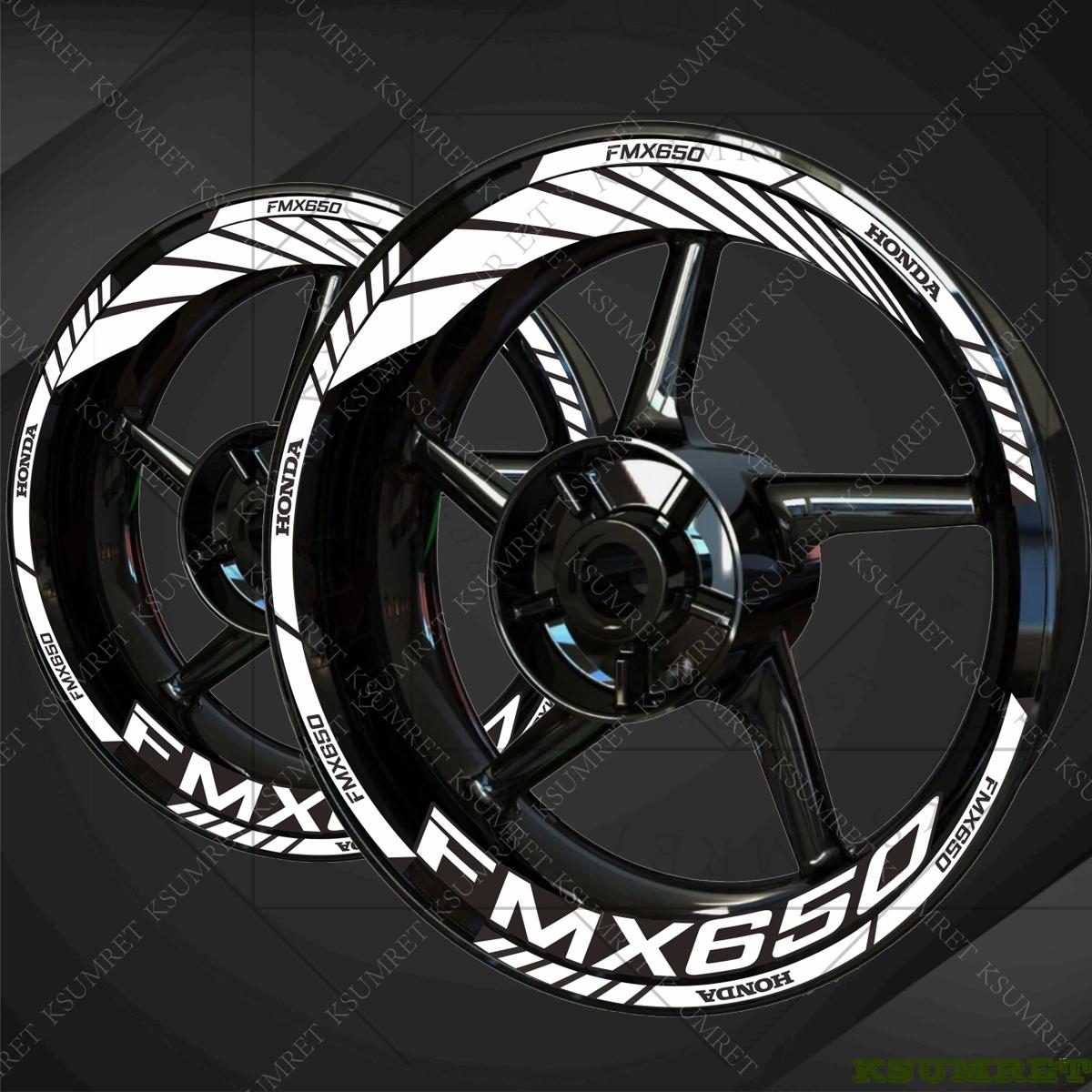 Vinyl For HONDA FMX650 Wheel Motorcycle Stickers FMX65 Logo Rim Decal Set белый