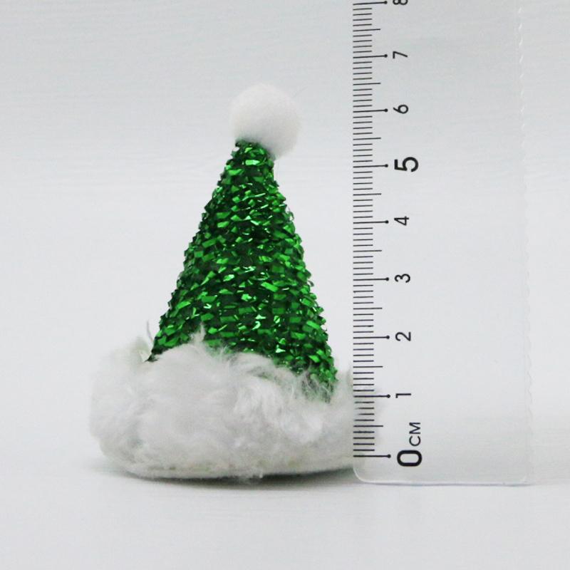 (5 Pcs/pack) 6.5cm Christmas Hat Mini Sequin Christmas Hat Santa Claus Hats Holiday Party Fashion Decoration Gift Decorative