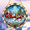 Santa Claus Acrylic Stained Glass Disc – Perfect Window Hanging Decor for Living Rooms, Bedrooms & Outdoor Spaces