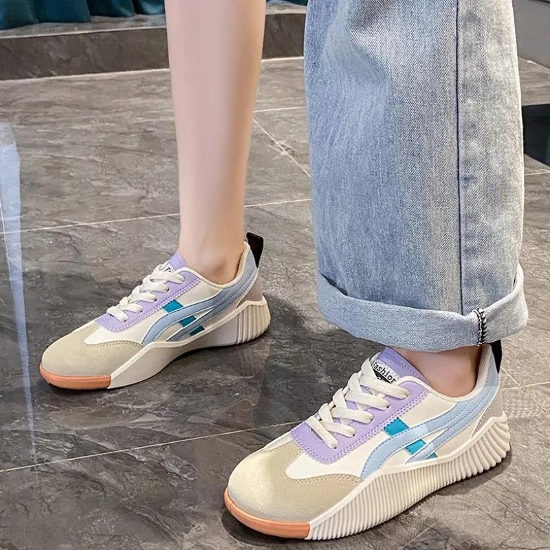 Fashion Women's Sneakers Summer Trend Comfortable Casual Shoes Lace Up Breathable Running Shoes Versatile Branded Walking Flats