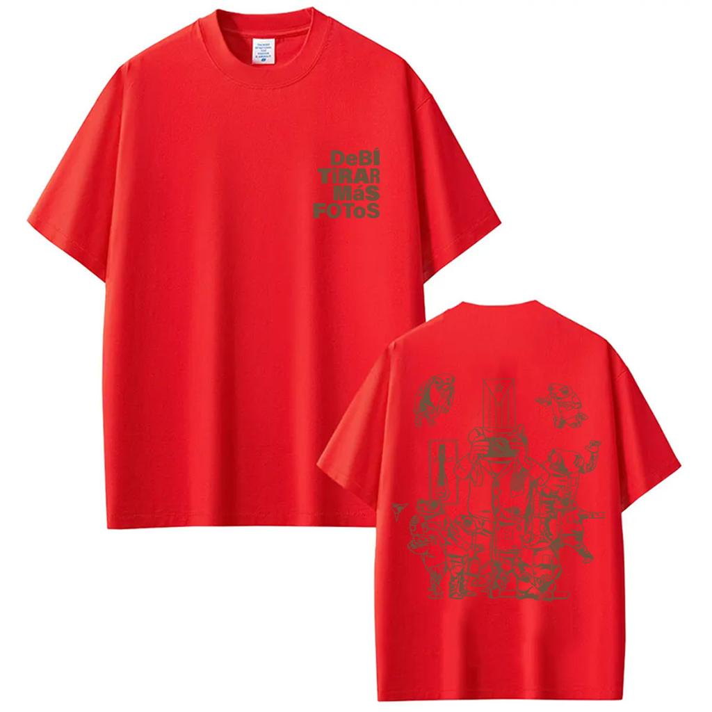 T-shirt célèbre rappeur Bad Bunny Debi Tirar Mas Fotos DTMF World Tour T-shirts tendance Unisex Hommes Vintage Hip Hop T-shirts en coton