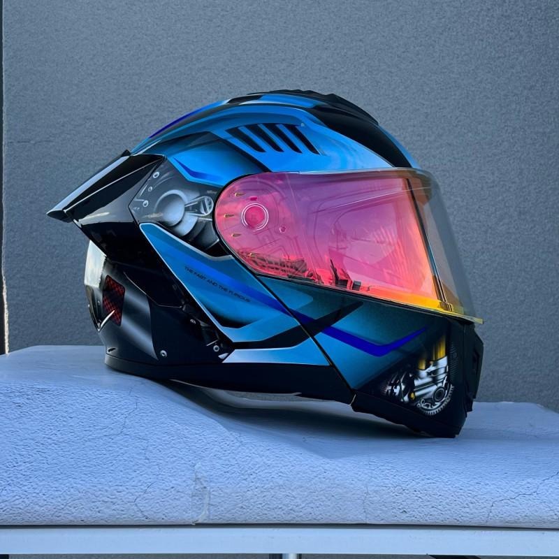 Flip-Up Motorcycle Helmet With Dual Visors ABS Full Face Men Women Scooter Riders