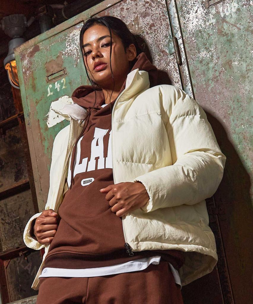 Galex Daily Minimal Puffer Short Padded Jacket Cream Ga4840 Cr
