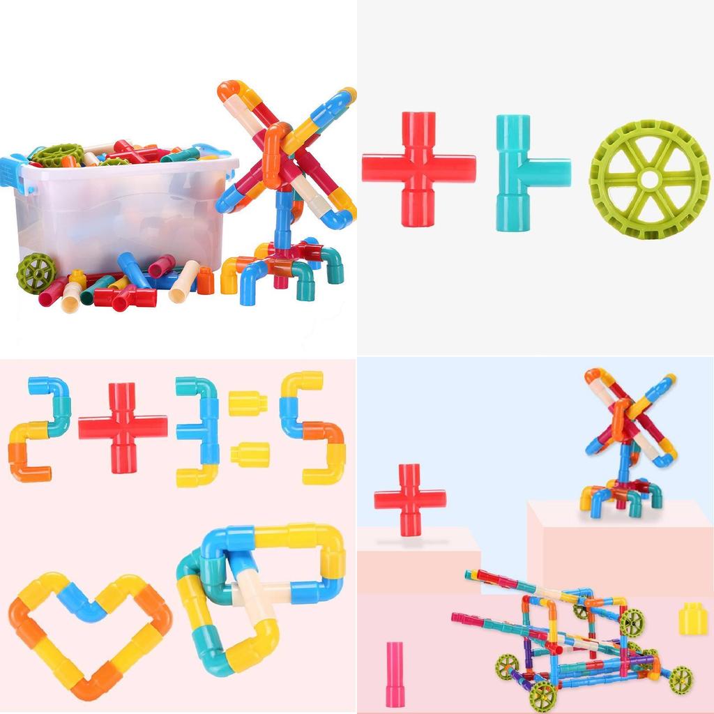 Wasserrohr Bausteine Kreatives Puzzle Montagespielzeug Für Jungen und Mädchen 2-3 Jahre
