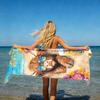 Luxury Oversized Beach Towel Soft Lightweight Microfiber Strong Wrapping Pattern for Pool Yoga Machine Washable Polyester