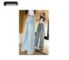 Summer Girls' Wide-Leg Denim Jeans, Trendy Korean-Style Casual Pants for Medium and Large Children