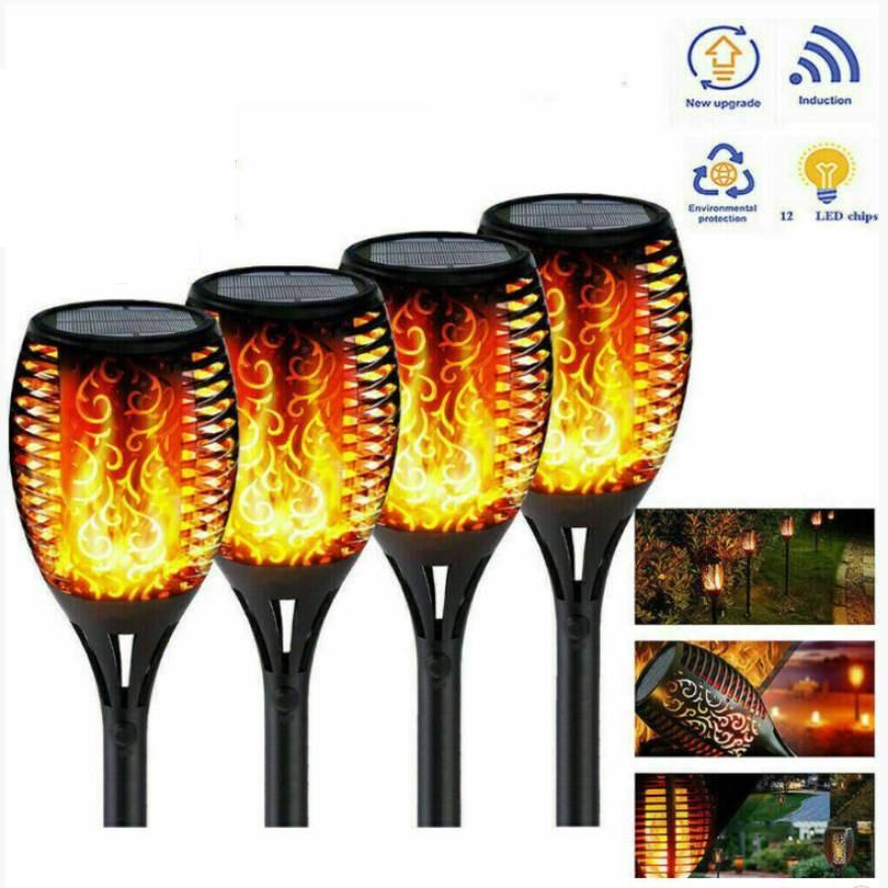 Flame Flickering Garden Solar Lights Led Outdoor Waterproof Lawn Lamps Gift