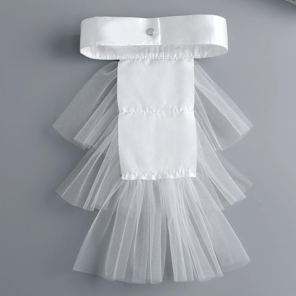 Élégant col de costume victorien en dentelle à volants, col jabot pour fêtes d'Halloween, cosplay, costume de vampire