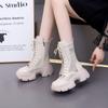 2025 Genuine Leather Women's Mesh Martin Boots, Thick Sole, 7cm Height Boost, Spring/Summer Style, Lightweight and Breathable Design.