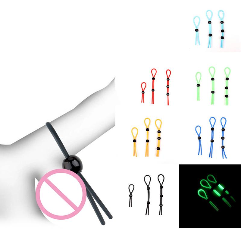 Male Lock Rope Adjustable Rope Binding Ball Stretcher Sperm Penis Ring Colorful Ejaculation Delay Erection Rings Adult Sex Toys