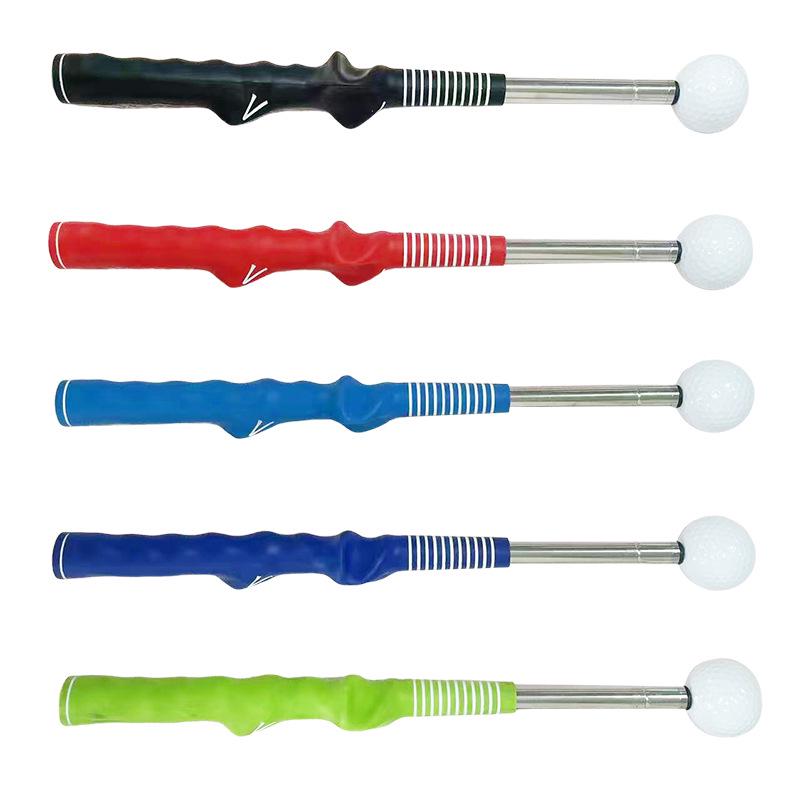 Two-Section Golf Swing Trainer: Corrects Hand Position, Multi-Color, Easy-to-Use Stainless Steel Shaft.