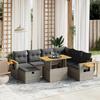 Vidaxl 8-Cz. Set di Mobili da Giardino con Cuscini, Grigio, Polyrattan