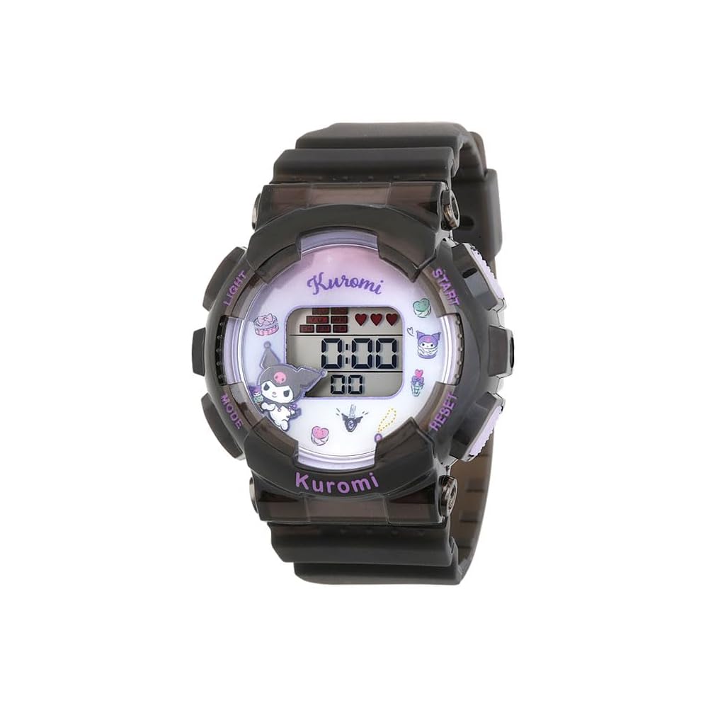 San Flame J-Axis Sanrio Kuromi Digital Watch with Backlight and Alarm Function Girls Black