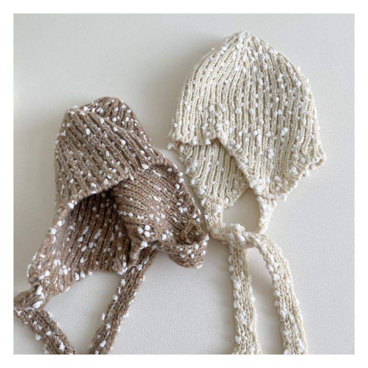 Cute Baby Girl Hat with Braids Brim Winter Warm Knitted Earflap Cap Fashion Beanie for Toddler Soft Yarn Crochet Infant Hat