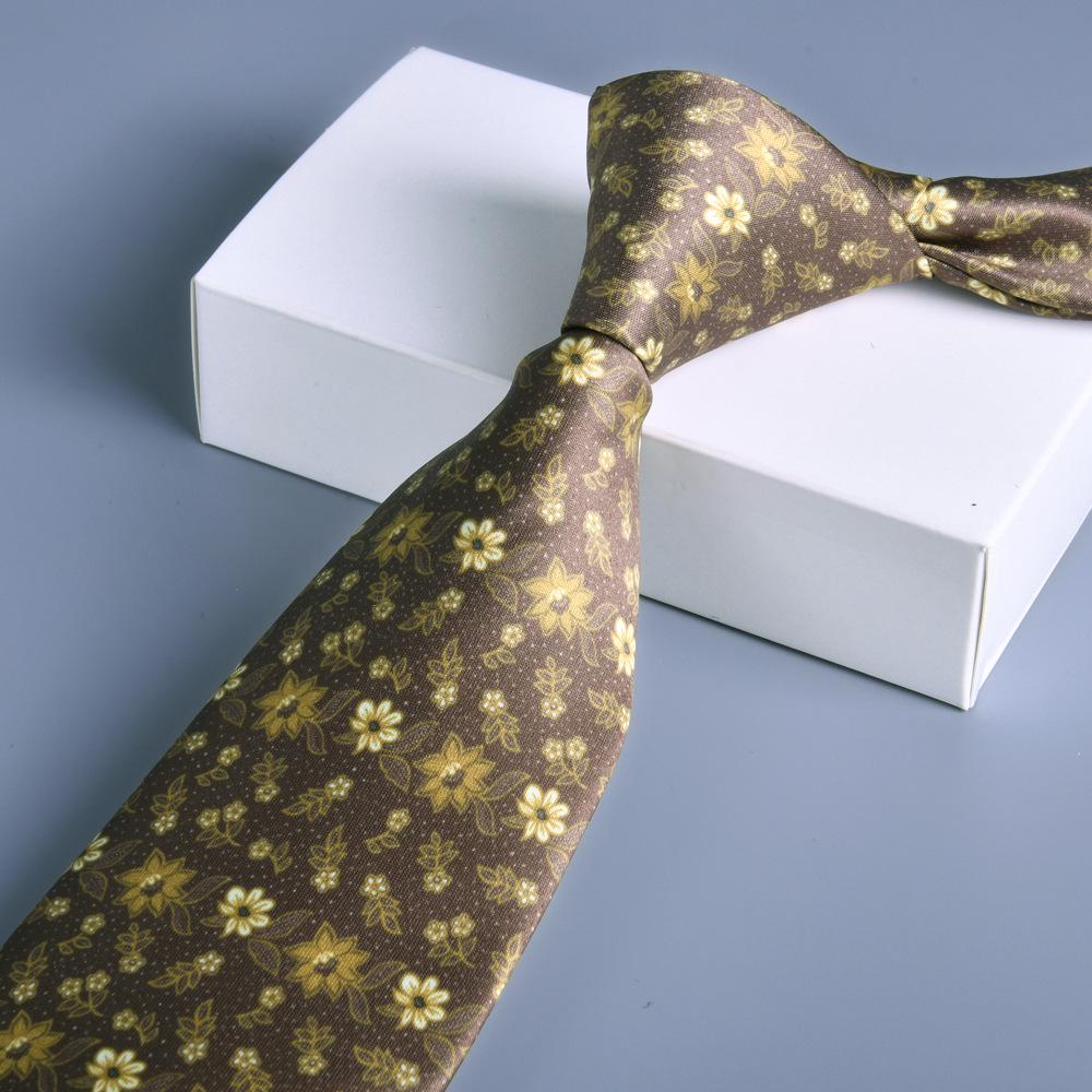 

Мужской деловой галстук с крупным узором 8 см — новый стиль с ручной печатью