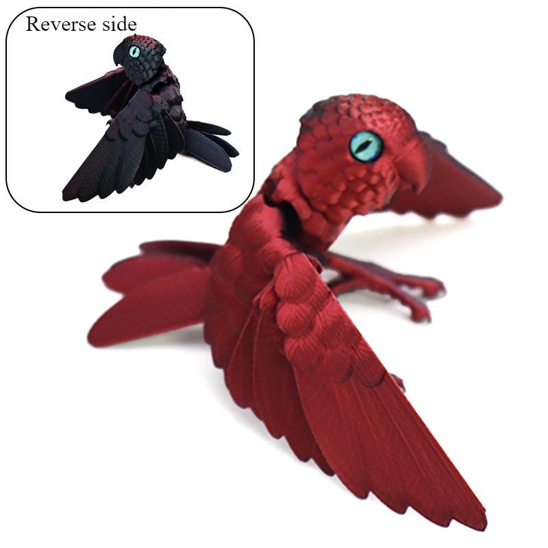 3D Printing Parrot Figures Multi-Joint Movable Simulation Animal Movement Model for Home Accessories Kids Gift Room Decoration