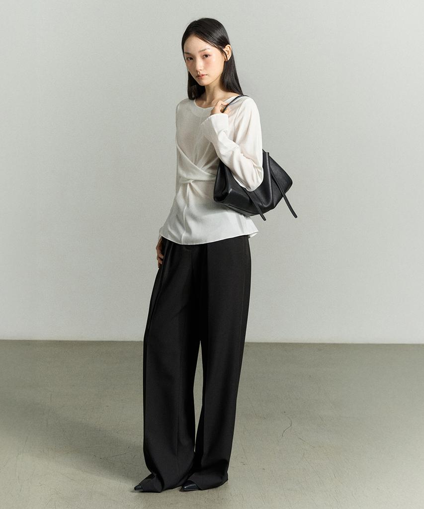 Re Rhee Adjustable Strap Leather Bag Black