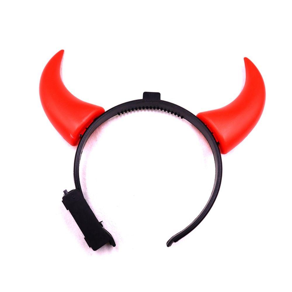 Bull Horns LED Headband Small/Medium Red Glowing Headband Durable Horn Headband  for Women Men