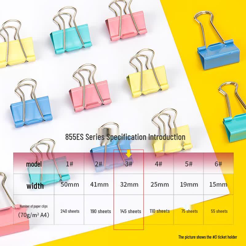 Deli 32mm Medium Colored Binder Clips