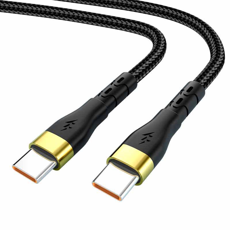 120W Fast Charging Dual Type-C Cable for Apple 15/16, Huawei Phones, Laptops - 6A Compatible.