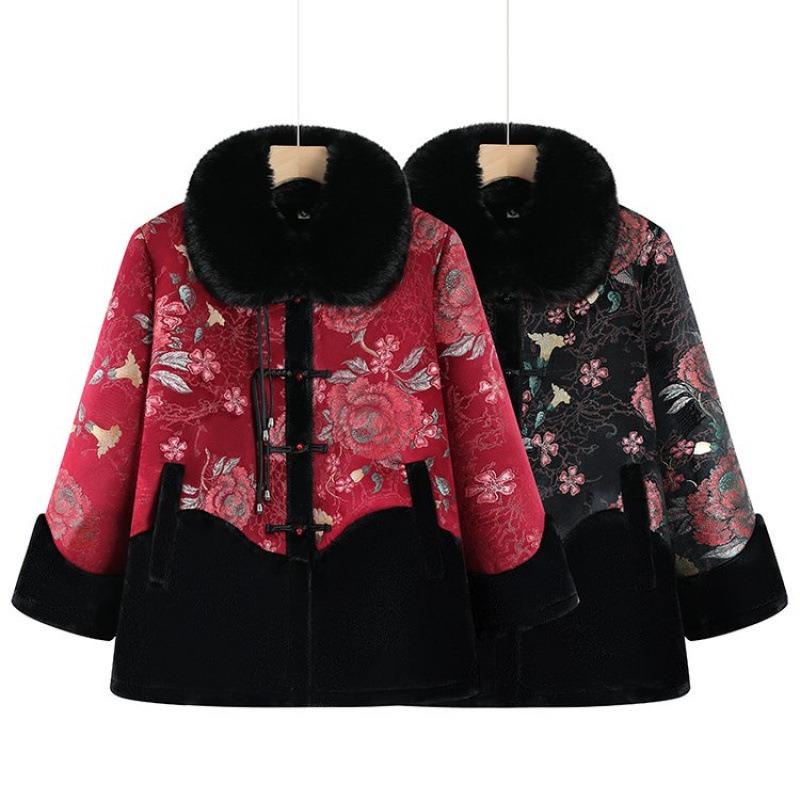 Winter padded jacket female old lady padded jacket style temperament winter high-end coat