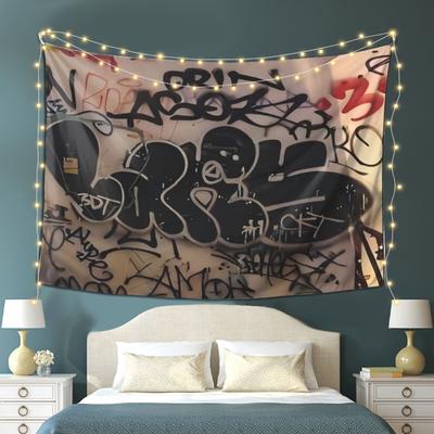 Urbanes Graffiti-Kunst-Wandteppich-Wanddekoration für Schlafzimmer Gemütliche Atmosphäre Streetstyle-Heimdekoration und Steigerung der modernen Stadtatmosphäre