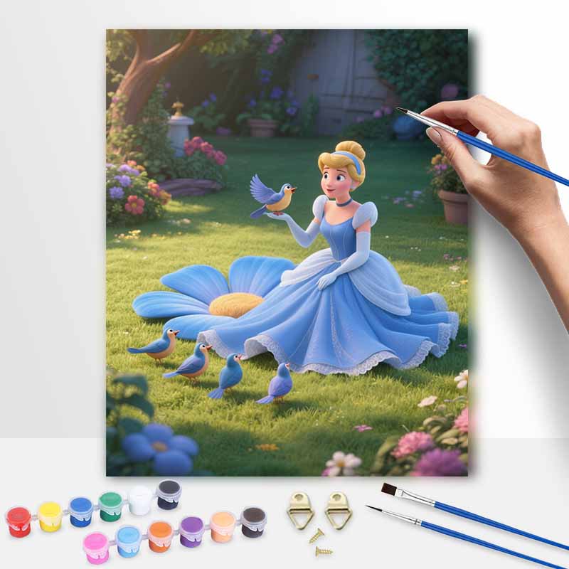 Disney Cinderella digital oil painting art painting handmade diy home decorations 20x30cm