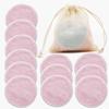 Reusable Bamboo Fiber Makeup Remover Pads 12pcs/Pack Washable Rounds Cleansing Facial Make Up Removal Pads Tools