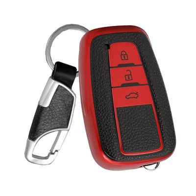 Étui de clé en cuir TPU Toyota avec crochet mousqueton Coque de clé Housse de télécommande C-HR