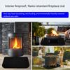 Silicone fireproof fireplace mat half circle shape insulated floor protection for stoves grills indoor fire pits